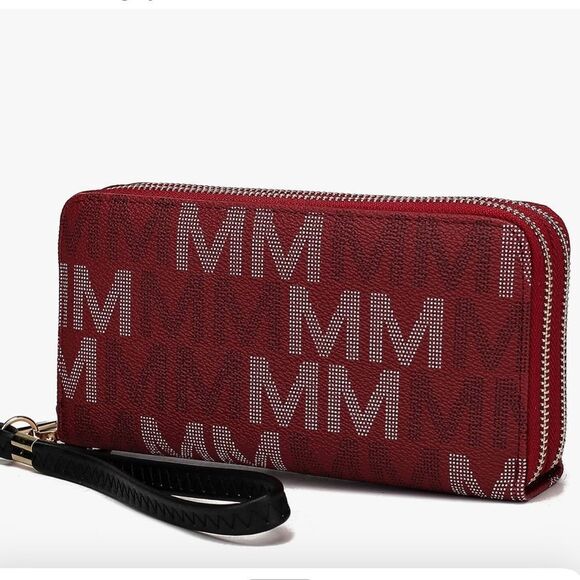 MKF Collection Red Wristlet/ Wallet with detachable Strap - Picture 6 of 8